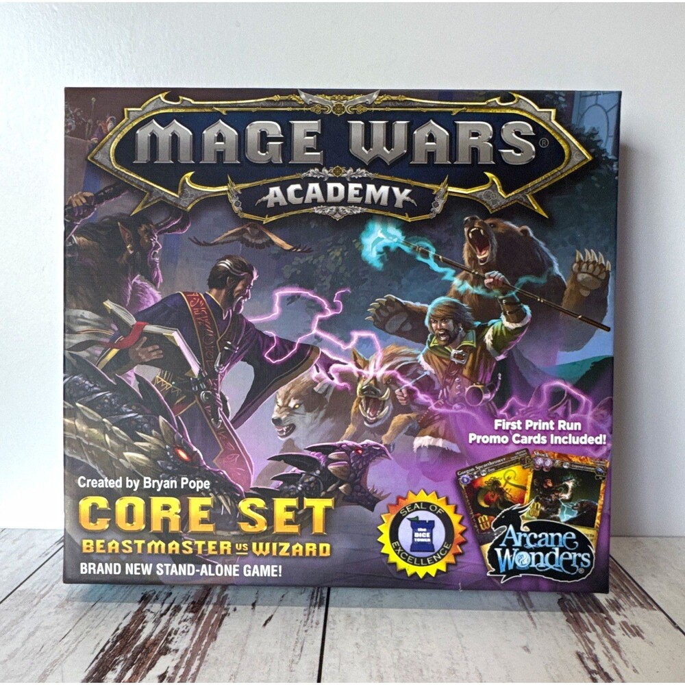 Arcane Wonders Mage Wars Academy Core Set Card Game 2P Ages 14+ Promo Award